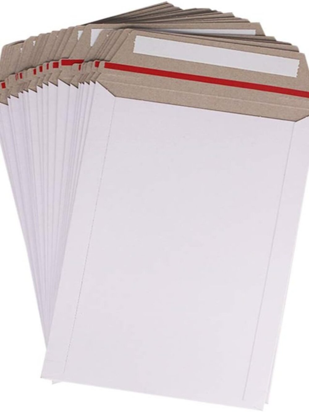 100 Pack 6X8 inch Self Seal Photo Document Mailers Stay Flat White Cardboard Env
